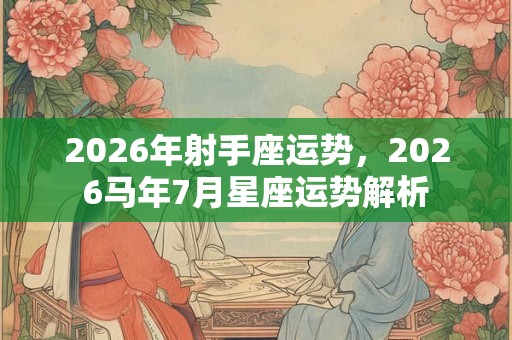 2026年射手座运势，2026马年7月星座运势解析