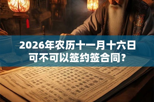 2026年农历十一月十六日可不可以签约签合同？