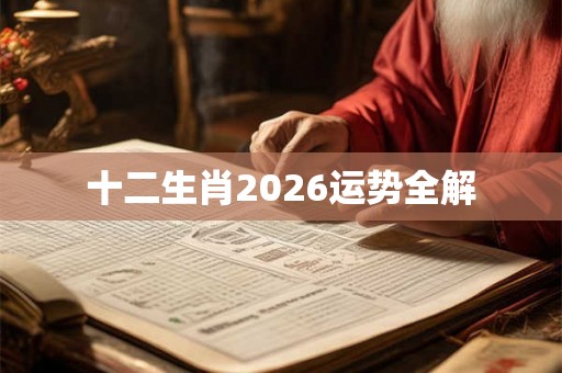 十二生肖2026运势全解