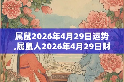 属鼠2026年4月29日运势,属鼠人2026年4月29日财运,生肖鼠2026年4月29日运势 属鼠2026年4月29日运势,属鼠人2026年4月29日财运,生肖鼠2026年4月29日运势