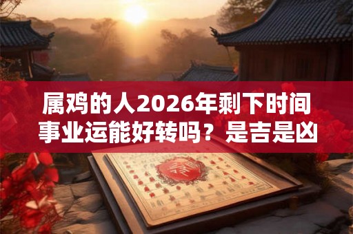 属鸡的人2026年剩下时间事业运能好转吗?是吉是凶? 属鸡的人2026年剩下时间事业运能好转吗?是吉是凶?