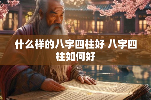 什么样的八字四柱好 八字四柱如何好 什么样的八字四柱好 八字四柱如何好
