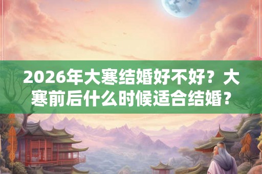 2026年大寒结婚好不好？大寒前后什么时候适合结婚？