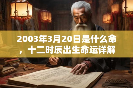 2003年3月20日是什么命，十二时辰出生命运详解