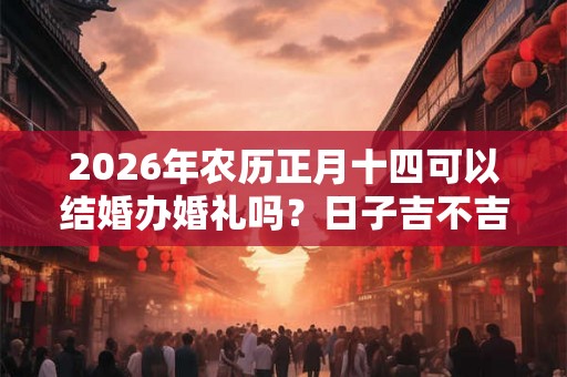 2026年农历正月十四可以结婚办婚礼吗？日子吉不吉利？