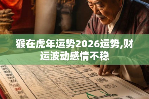 猴在虎年运势2026运势,财运波动感情不稳 猴在虎年运势2026运势,财运波动感情不稳