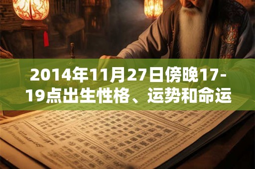 2014年11月27日傍晚17-19点出生性格、运势和命运