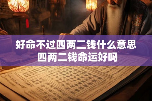 好命不过四两二钱什么意思 四两二钱命运好吗