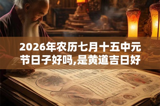 2026年农历七月十五中元节日子好吗,是黄道吉日好日子吗？