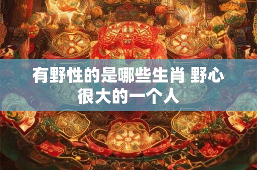 有野性的是哪些生肖 野心很大的一个人