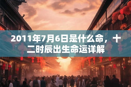 2011年7月6日是什么命，十二时辰出生命运详解