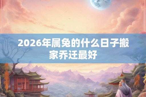 2026年属兔的什么日子搬家乔迁最好