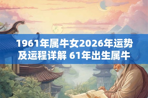 1961年属牛女2026年运势及运程详解 61年出生属牛人2026全年每月运势女性 1961年属牛女2026年运势及运程详解 61年出生属牛人2026全年每月运势女性