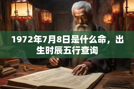 1972年7月8日是什么命,出生时辰五行查询 1972年7月8日是什么命,出生时辰五行查询