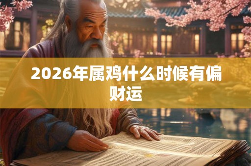 2026年属鸡什么时候有偏财运