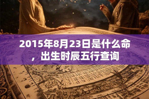 2015年8月23日是什么命，出生时辰五行查询