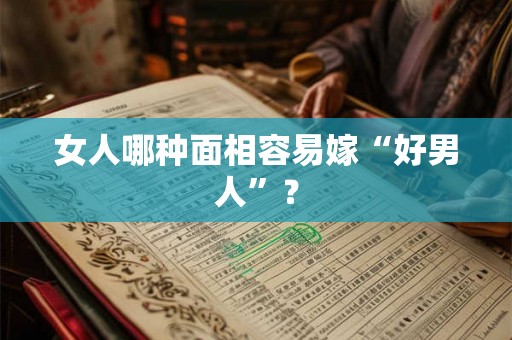 女人哪种面相容易嫁“好男人”？