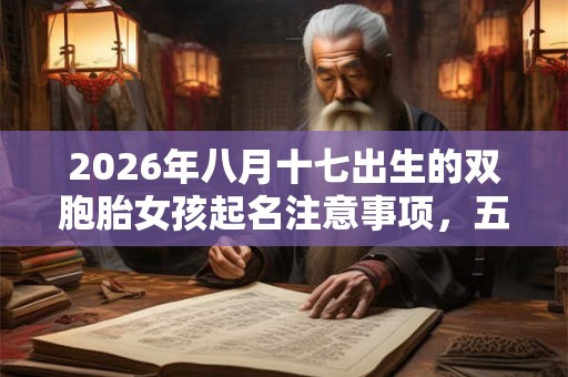 2026年八月十七出生的双胞胎女孩起名注意事项，五行属什么