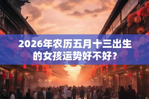 2026年农历五月十三出生的女孩运势好不好？