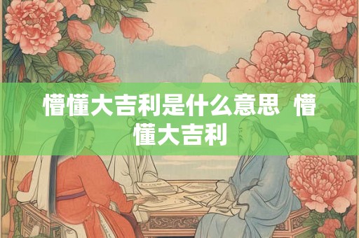 懵懂大吉利是什么意思  懵懂大吉利
