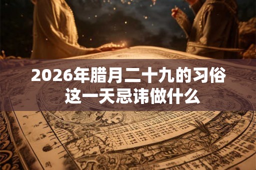 2026年腊月二十九的习俗  这一天忌讳做什么