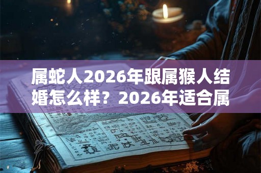 属蛇人2026年跟属猴人结婚怎么样?2026年适合属蛇人结婚吗? 属蛇人2026年跟属猴人结婚怎么样?2026年适合属蛇人结婚吗?