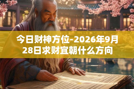 今日财神方位-2026年9月28日求财宜朝什么方向