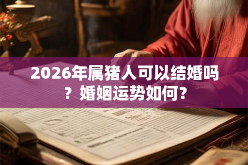 2026年属猪人可以结婚吗？婚姻运势如何？