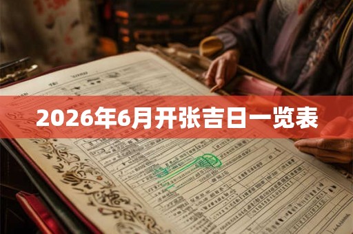 2026年6月开张吉日一览表
