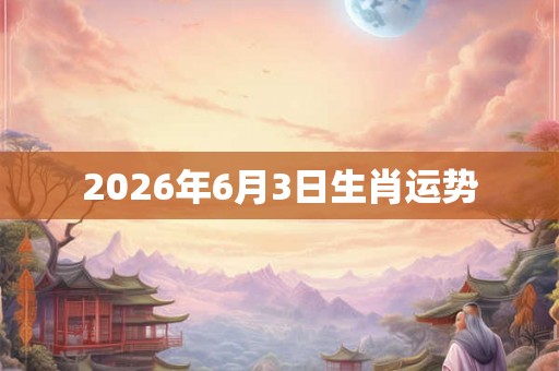 2026年6月3日生肖运势 2026年6月3日生肖运势