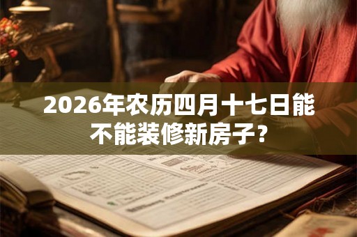 2026年农历四月十七日能不能装修新房子？