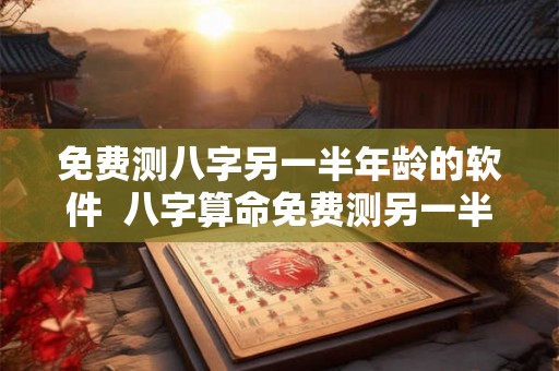 免费测八字另一半年龄的软件 八字算命免费测另一半出现时间 免费测八字另一半年龄的软件 八字算命免费测另一半出现时间