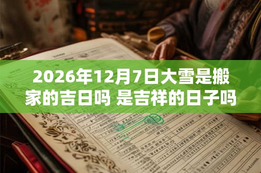 2026年12月7日大雪是搬家的吉日吗 是吉祥的日子吗