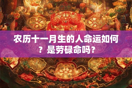 农历十一月生的人命运如何？是劳碌命吗？