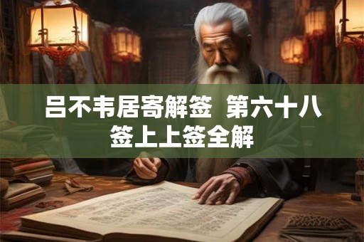 吕不韦居寄解签  第六十八签上上签全解