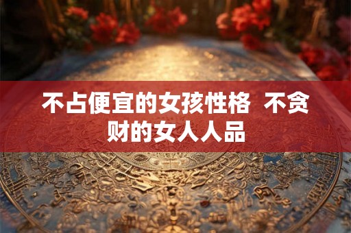 不占便宜的女孩性格  不贪财的女人人品