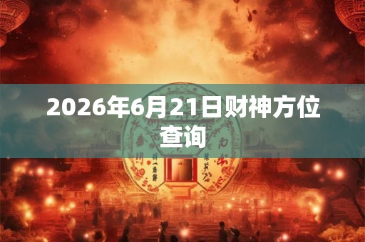 2026年6月21日财神方位查询 2026年6月21日财神方位查询