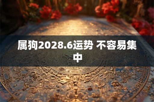 属狗2028.6运势 不容易集中