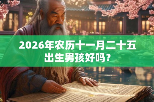 2026年农历十一月二十五出生男孩好吗？