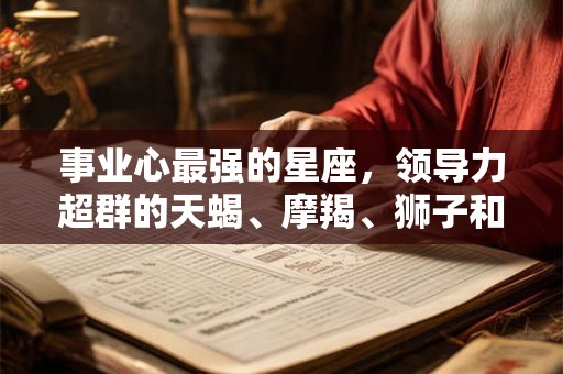 事业心最强的星座,领导力超群的天蝎、摩羯、狮子和水瓶座 事业心最强的星座,领导力超群的天蝎、摩羯、狮子和水瓶座