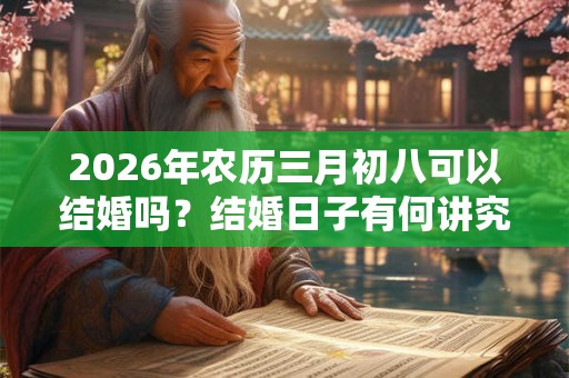 2026年农历三月初八可以结婚吗？结婚日子有何讲究？