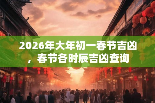 2026年大年初一春节吉凶，春节各时辰吉凶查询