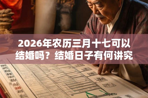 2026年农历三月十七可以结婚吗?结婚日子有何讲究? 2026年农历三月十七可以结婚吗?结婚日子有何讲究?