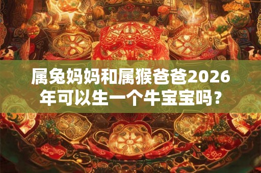 属兔妈妈和属猴爸爸2026年可以生一个牛宝宝吗？