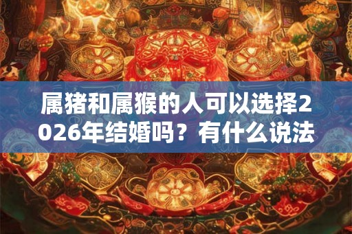 属猪和属猴的人可以选择2026年结婚吗？有什么说法？