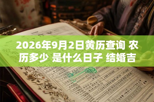 2026年9月2日黄历查询 农历多少 是什么日子 结婚吉时