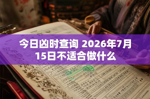 今日凶时查询 2026年7月15日不适合做什么