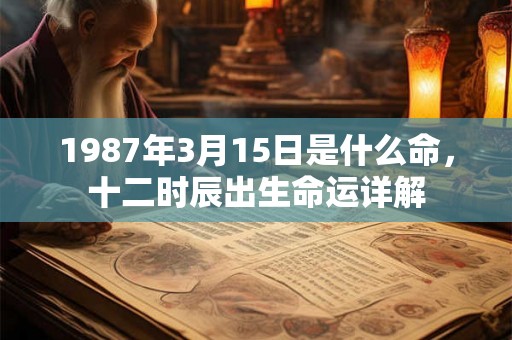 1987年3月15日是什么命，十二时辰出生命运详解