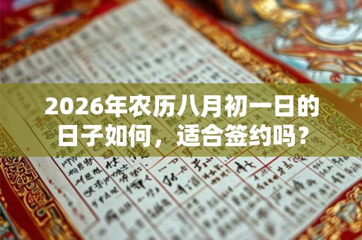 2026年农历八月初一日的日子如何，适合签约吗？