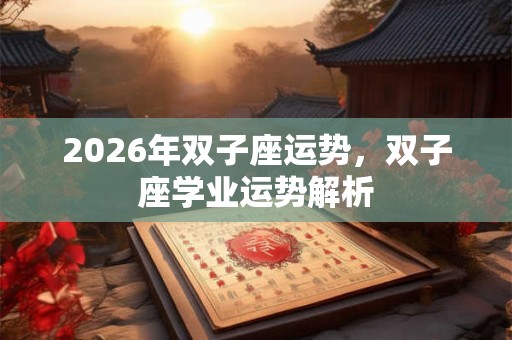 2026年双子座运势，双子座学业运势解析